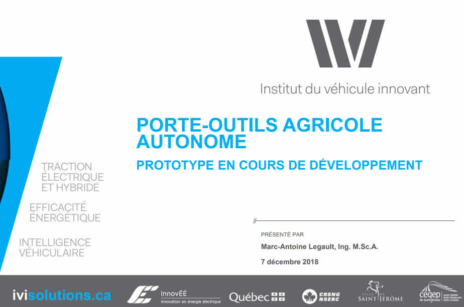 Porte-outils agricole autonome : prototype en cours de développement