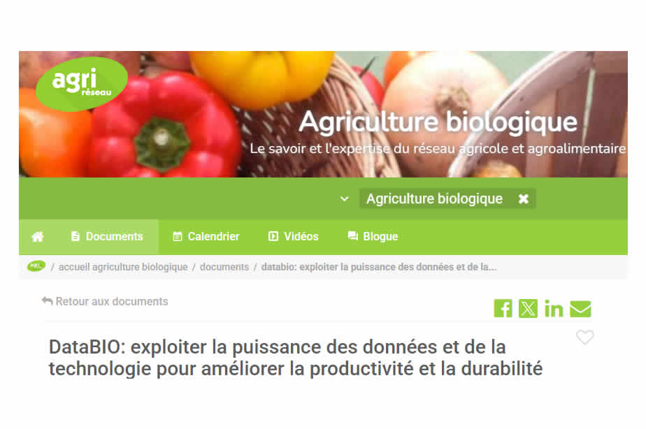 DataBIO: exploiter la puissance des données et de la technologie pour améliorer la productivité et la durabilité