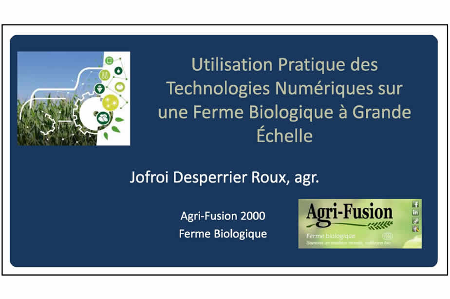 L&rsquo;utilisation pratique des technologies numériques sur une ferme biologique à grande échelles